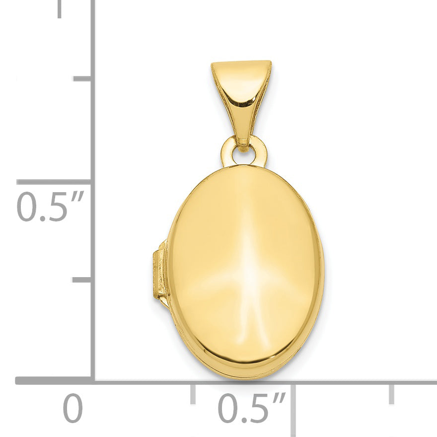 10K Yellow Gold Plain Polished Oval Locket