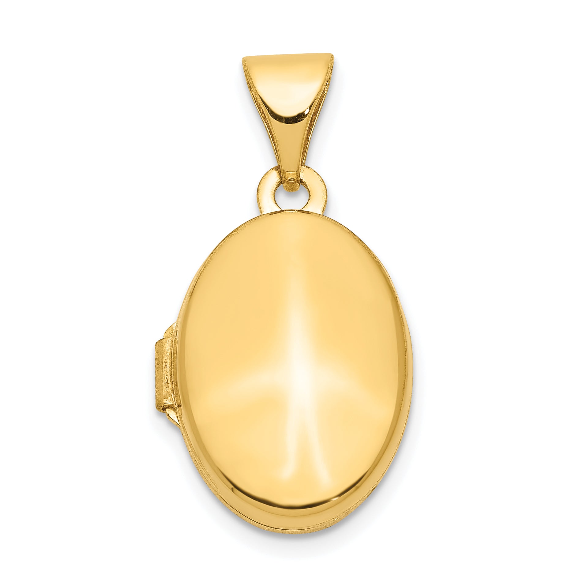 10K Yellow Gold Plain Polished Oval Locket