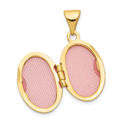 10K Yellow Gold 10Ky Beaded Scroll Design Oval Locket