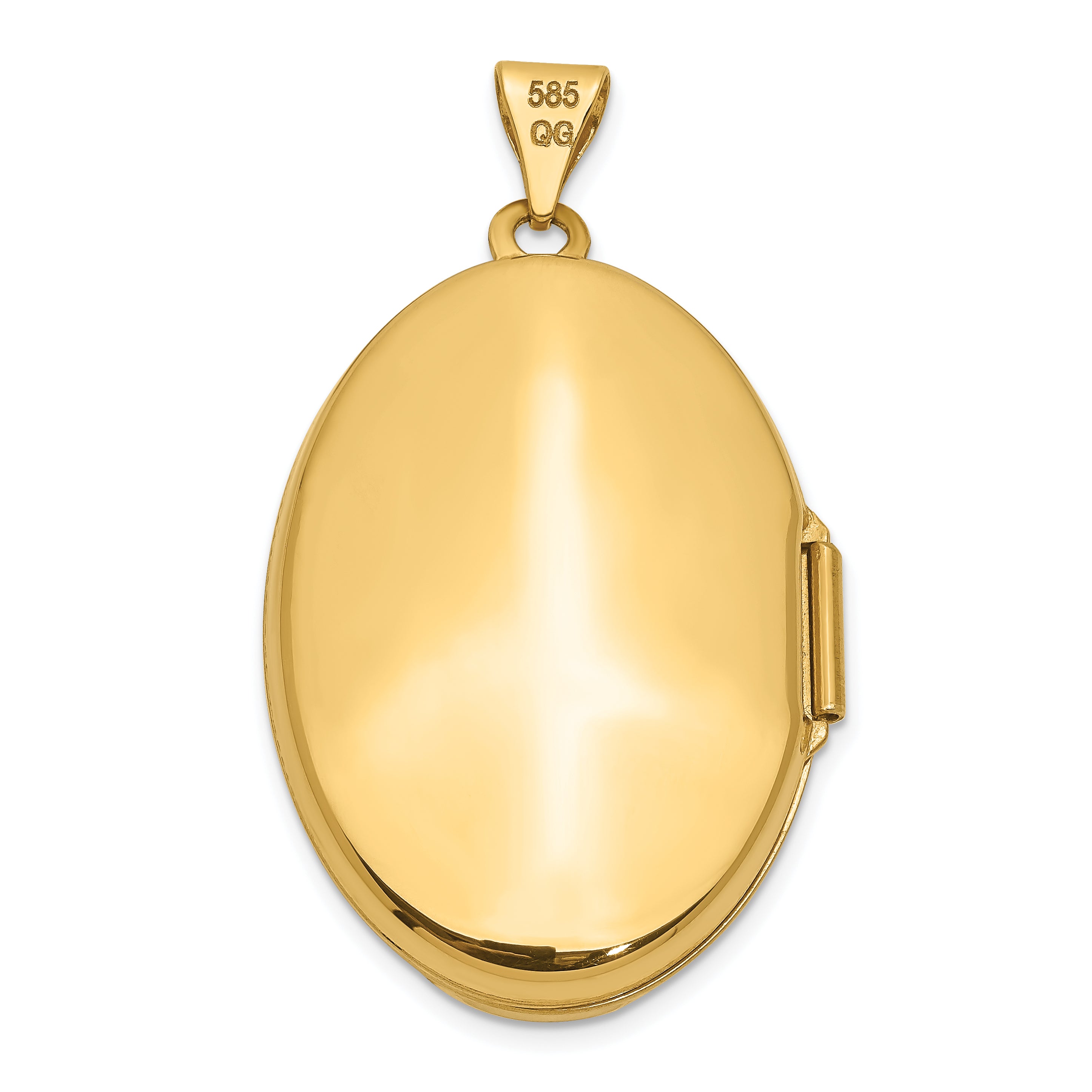 10K Yellow Gold Polished Domed Oval Locket
