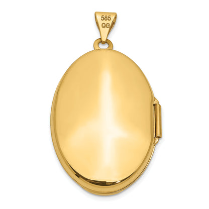 10K Yellow Gold Polished Domed Oval Locket