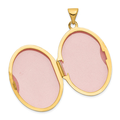 10K Yellow Gold Polished Domed Oval Locket