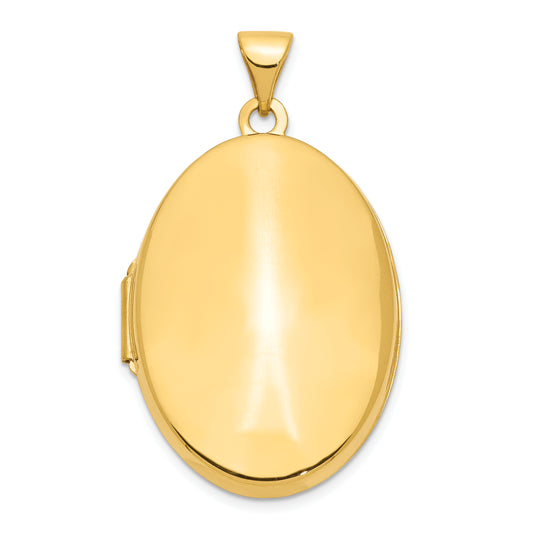 10K Yellow Gold Polished Domed Oval Locket
