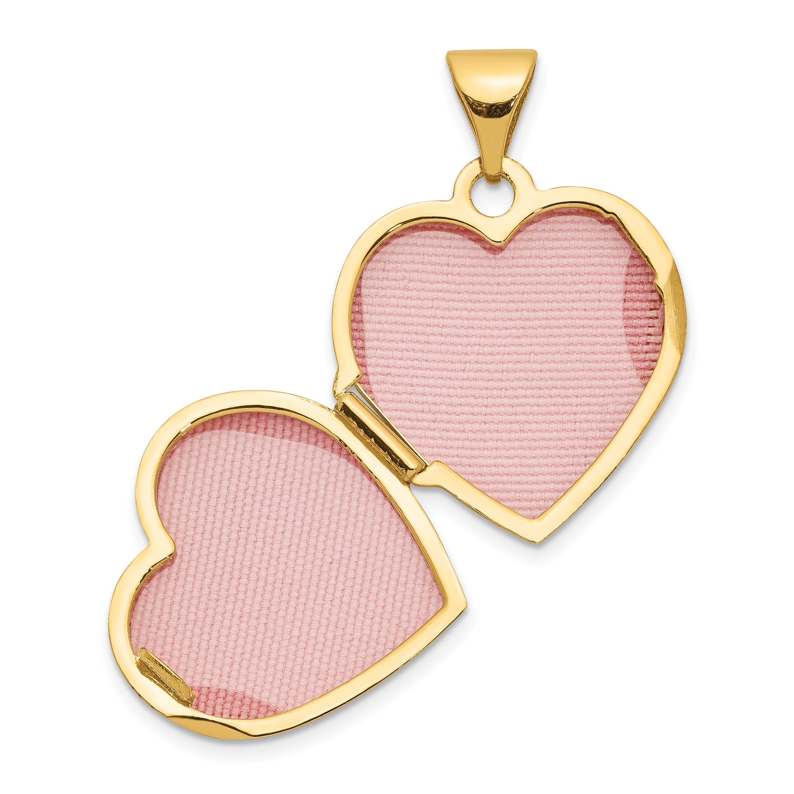 10K Yellow Gold Reversible Floral Heart Locket