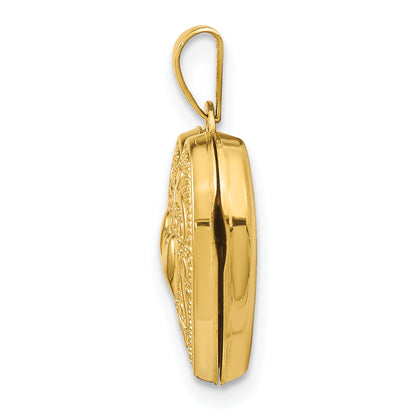 10K Yellow Gold Double Heart Locket