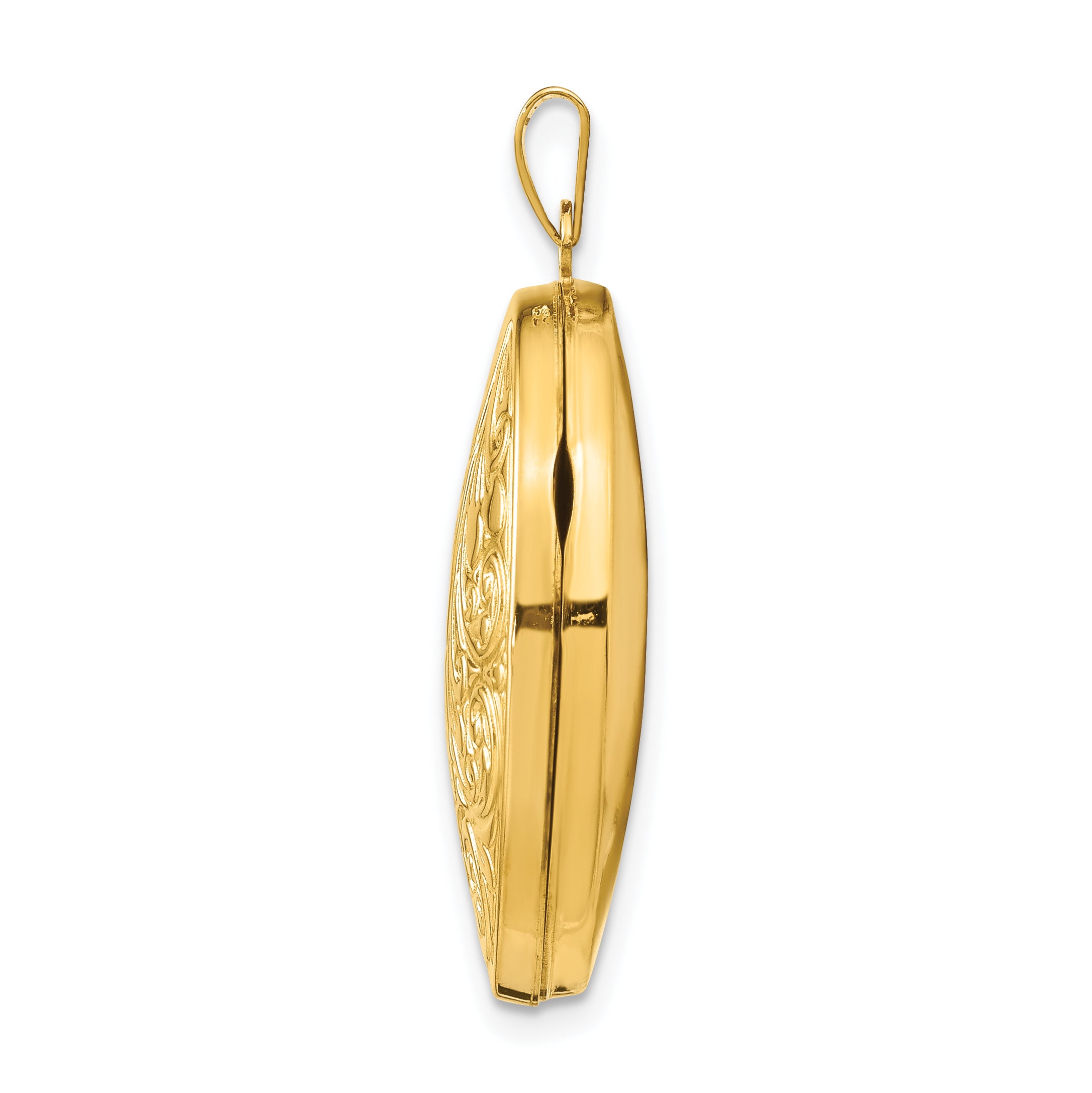 10K Yellow Gold Scroll Oval Locket