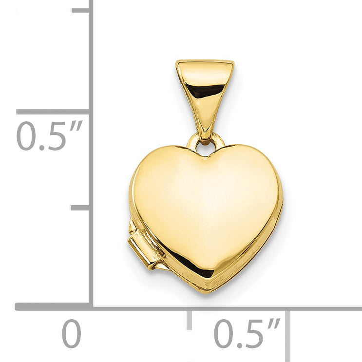10K Yellow Gold Plain Heart Locket