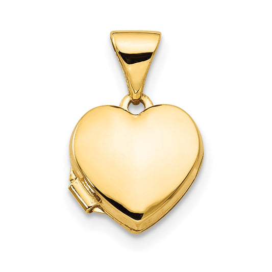 10K Yellow Gold Plain Heart Locket