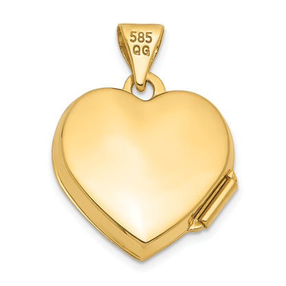 10K Yellow Gold Plain Heart Locket