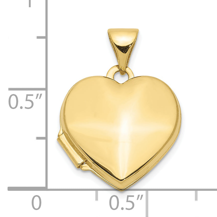 10K Yellow Gold Plain Heart Locket