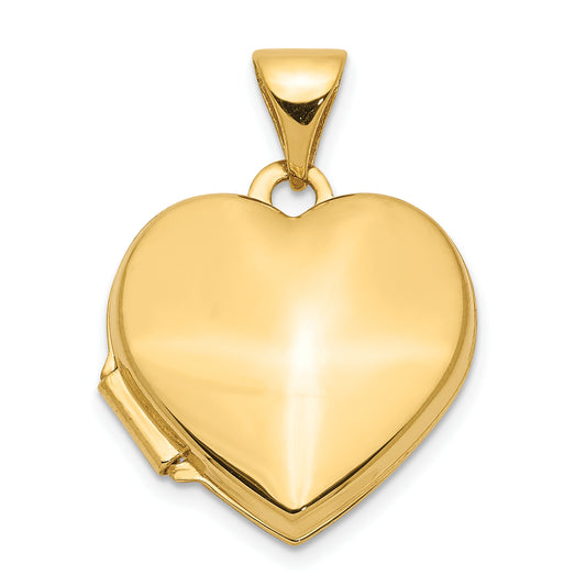 10K Yellow Gold Plain Heart Locket