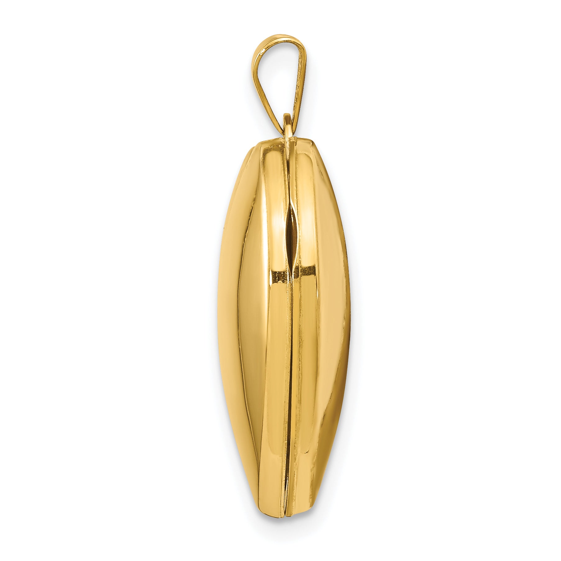 10K Yellow Gold 21mm Heart Domed Plain Locket