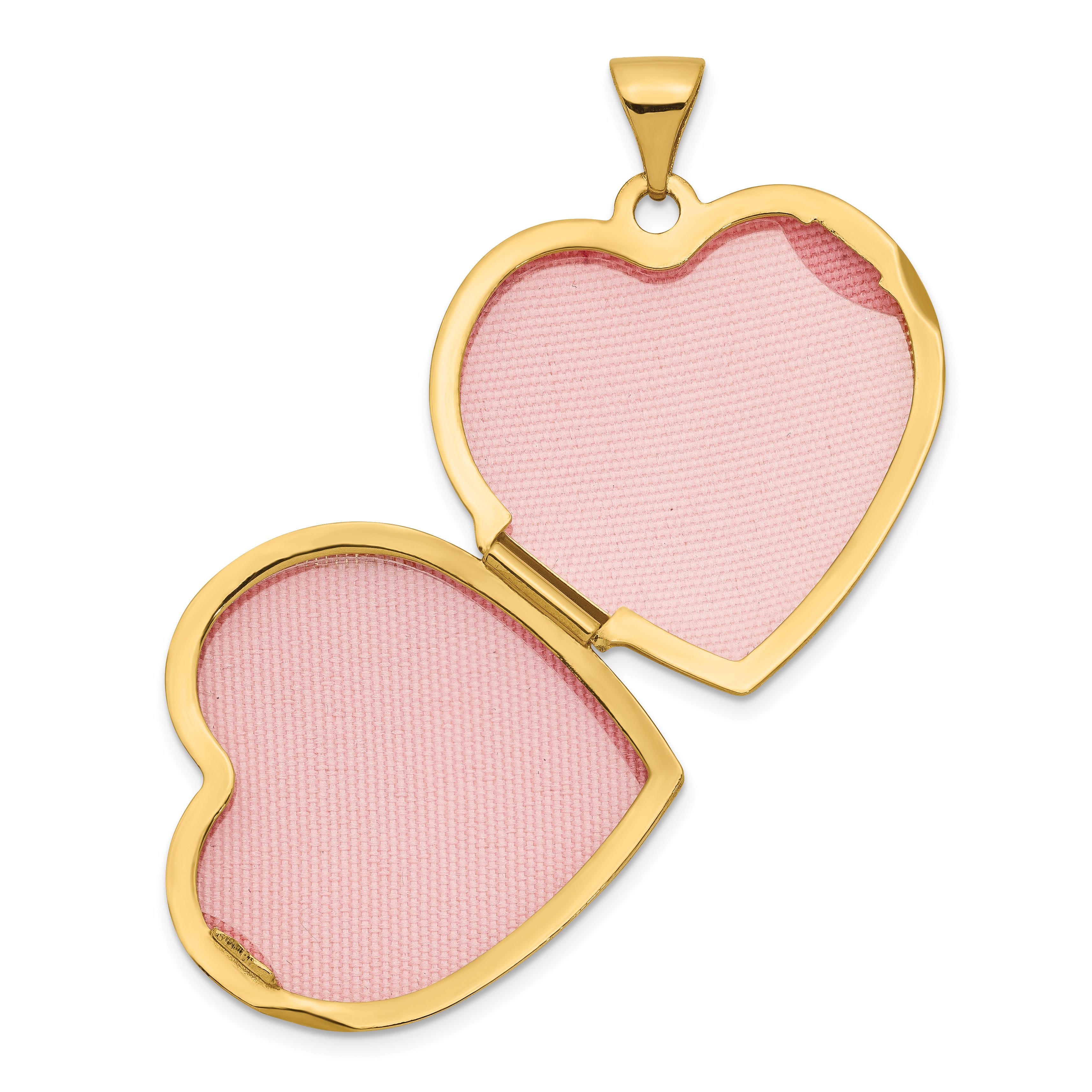 10K Yellow Gold 21mm Heart Domed Plain Locket