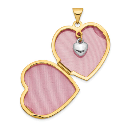 10K Two-Tone Dia Always In My Heart W/ Charm Inside 21mm Locket
