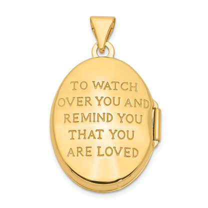 10K Yellow W/Rhodium 21mm Oval Guardian Angel Locket