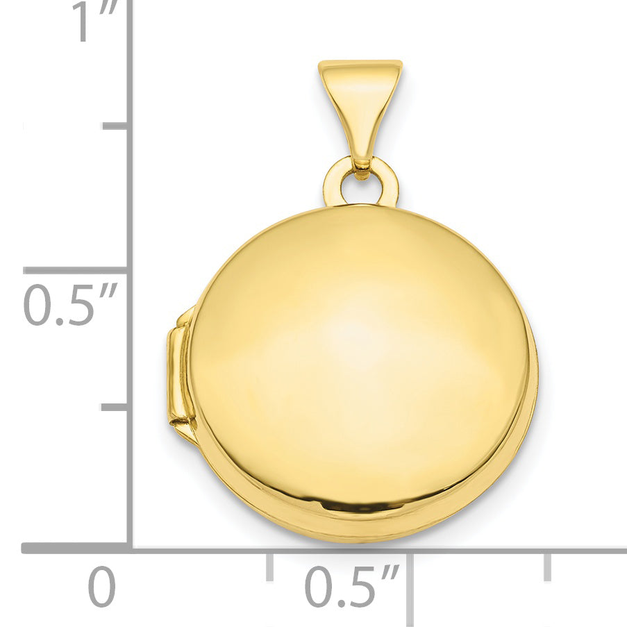 10K Yellow Gold Polished Domed 16mm Round Locket