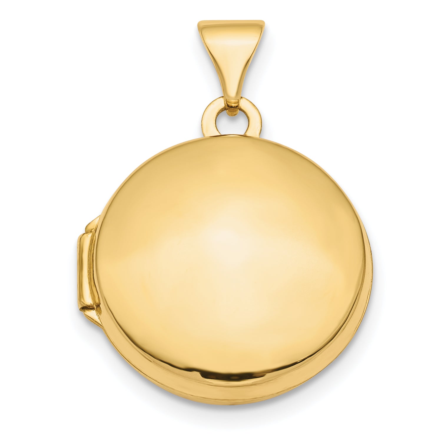 10K Yellow Gold Polished Domed 16mm Round Locket