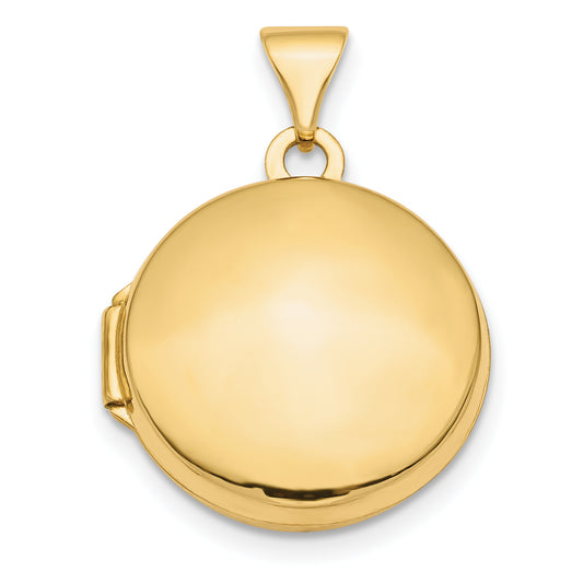 10K Yellow Gold Polished Domed 16mm Round Locket