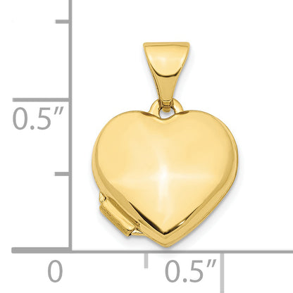 10K Yellow Gold Heart 13mm Locket Pendant