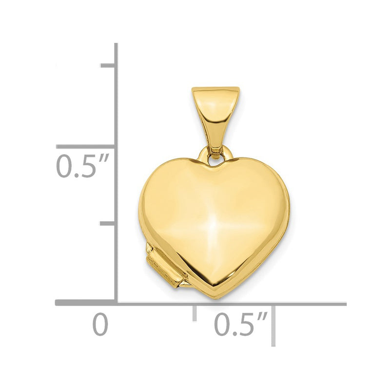 10K Yellow Gold Heart 13mm Locket Pendant