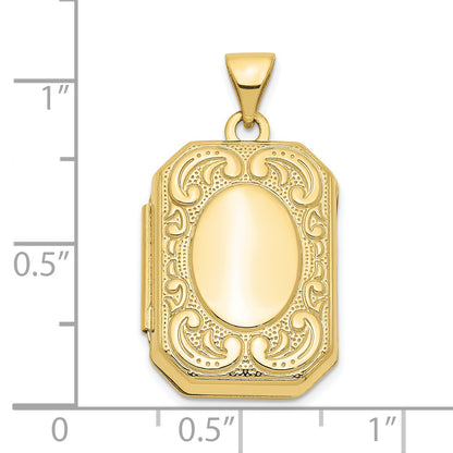 10K Yellow Gold Fancy Rectangle Locket