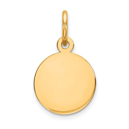 10k Yellow Gold 10K Plain .013 Gauge Circular Engravable Disc Charm