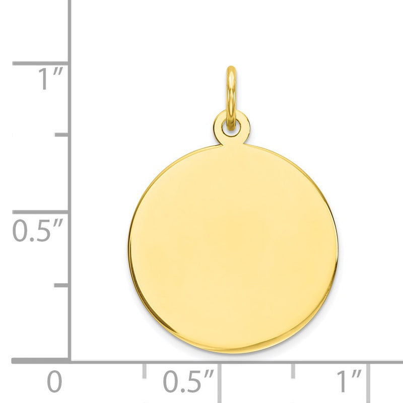 10k Yellow Gold 10K Plain .018 Gauge Circular Engravable Disc Charm
