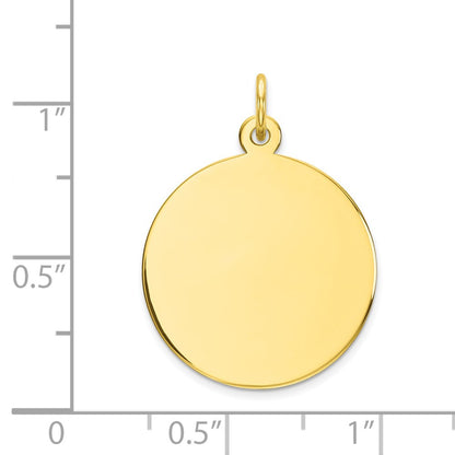 10k Yellow Gold 10K Plain .013 Gauge Circular Engravable Disc Charm