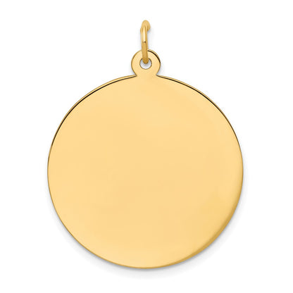10k Yellow Gold 10K Plain .018 Gauge Circular Engravable Disc Charm