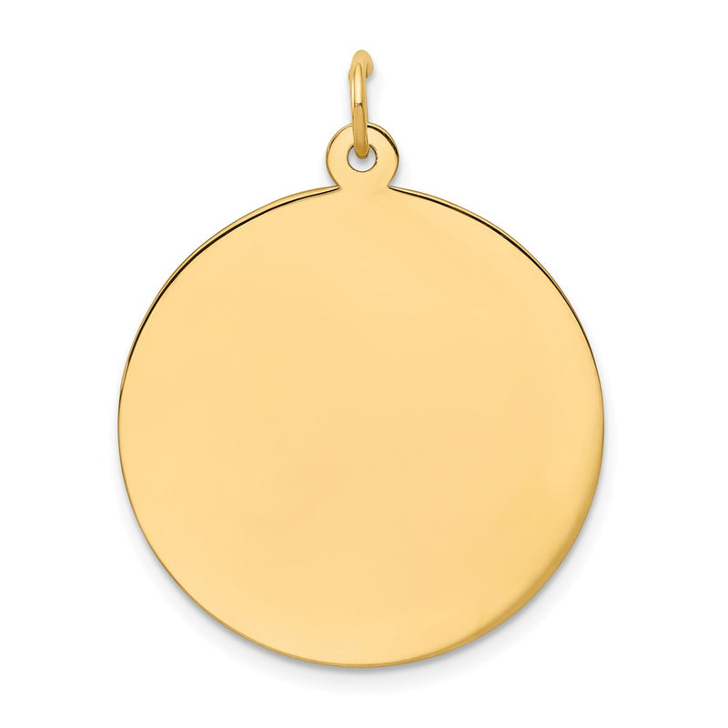 10k Yellow Gold 10K Plain .018 Gauge Circular Engravable Disc Charm
