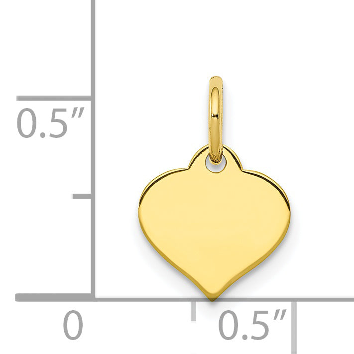 10k Yellow Gold 10k .018 Gauge Heart Disc Charm