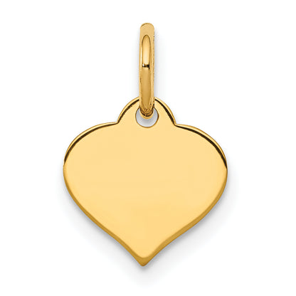 10k Yellow Gold 10k .018 Gauge Heart Disc Charm