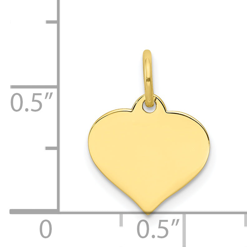 10k Yellow Gold 10k .018 Gauge Heart Disc Charm