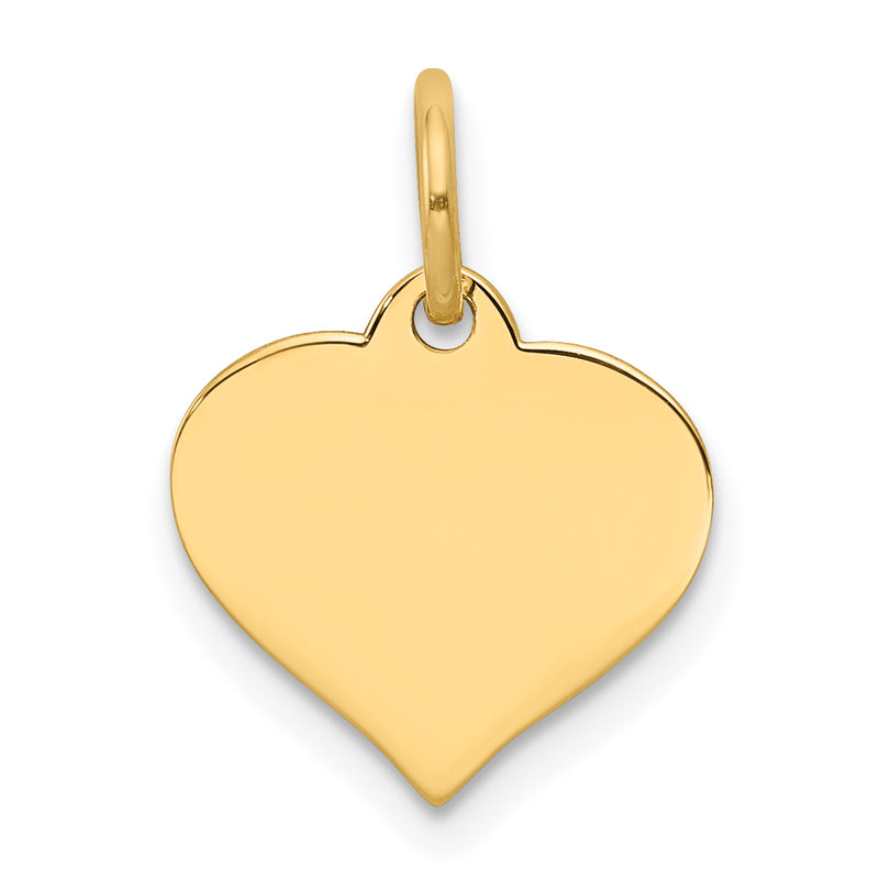 10k Yellow Gold 10k .018 Gauge Heart Disc Charm