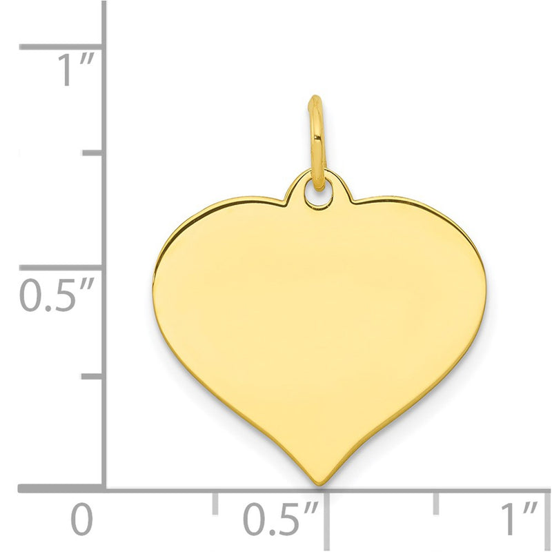 10k Yellow Gold 10k .013 Gauge Heart Disc Charm