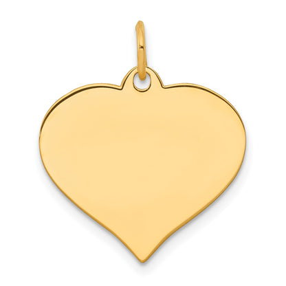 10k Yellow Gold 10k .018 Gauge Heart Disc Charm