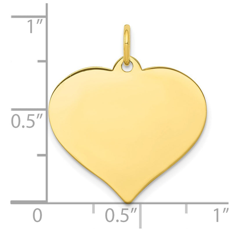 10k Yellow Gold 10k .013 Gauge Heart Disc Charm