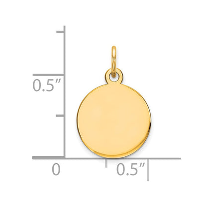 10K Yellow Gold 10K Round Disc Charm