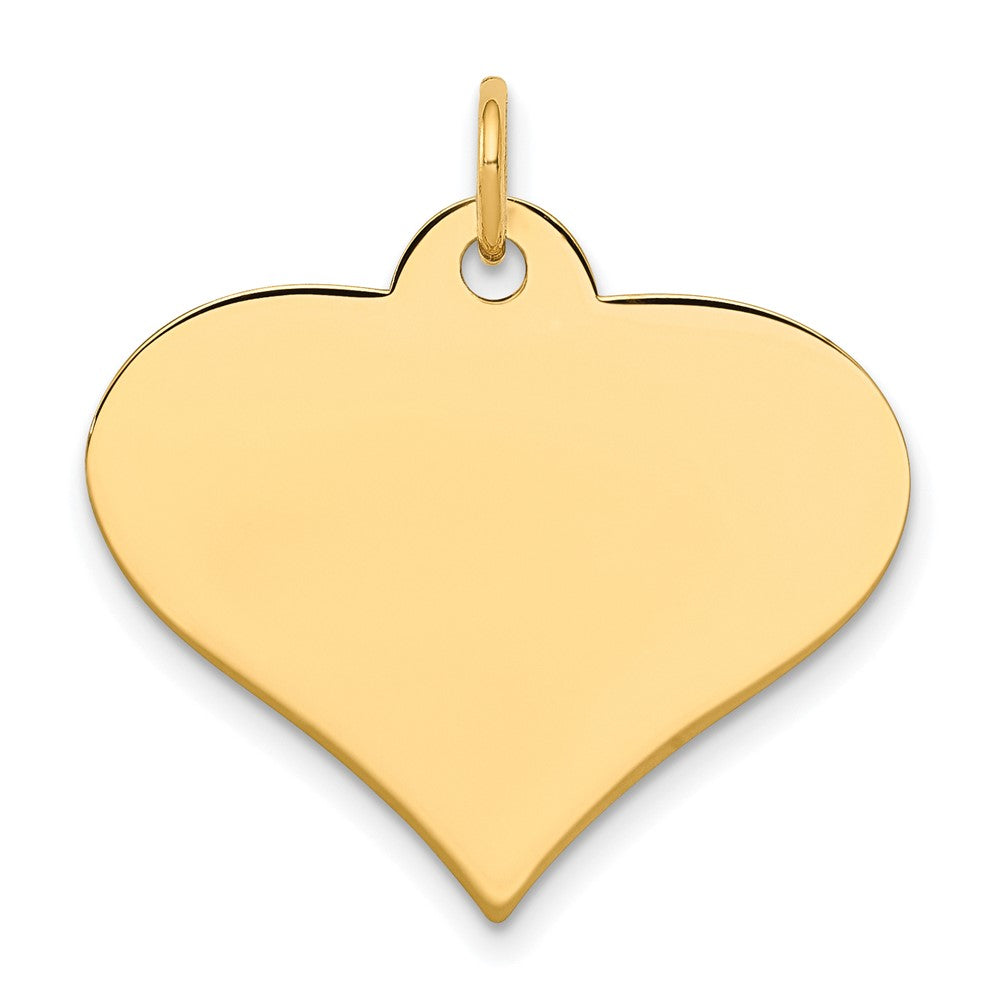10k Yellow Gold 10k Plain .013 Gauge Engraveable Heart Disc Charm