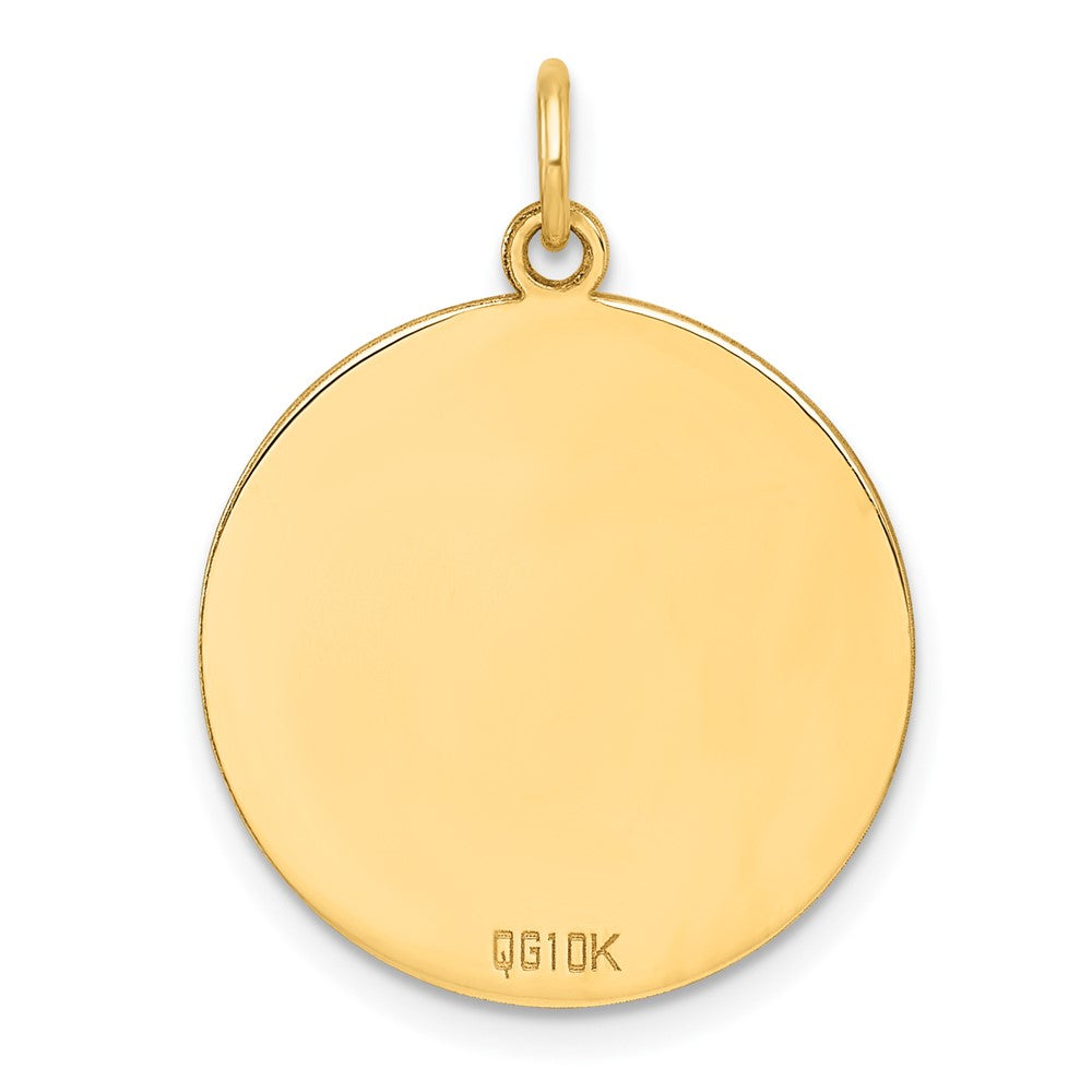 10K Yellow Gold 10K Plain .018 Gauge Circular Engravable Disc Charm