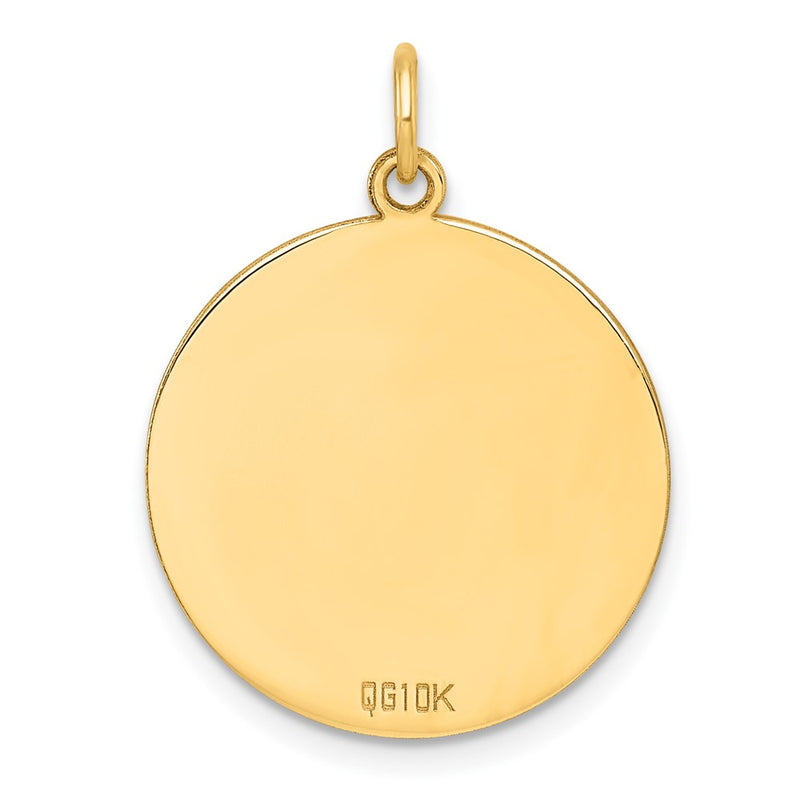 10K Yellow Gold 10K Plain .013 Gauge Circular Engravable Disc Charm