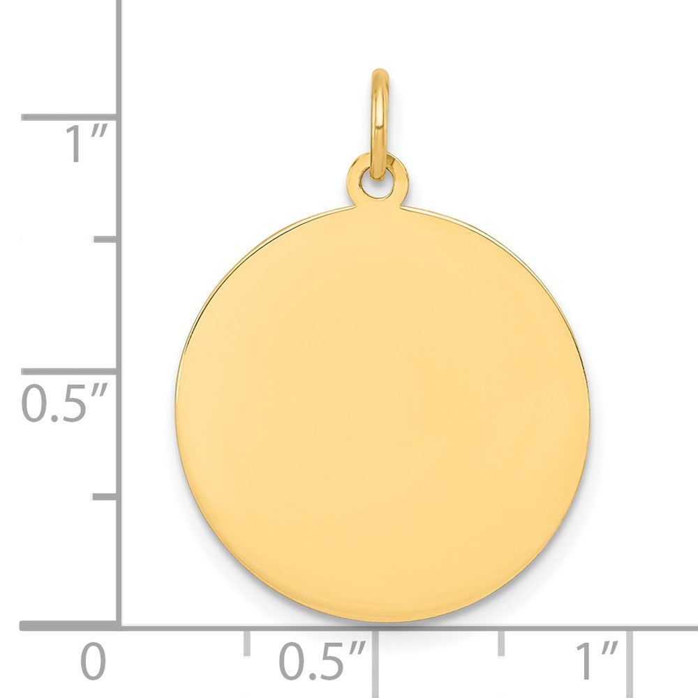 10K Yellow Gold 10K Plain .013 Gauge Circular Engravable Disc Charm