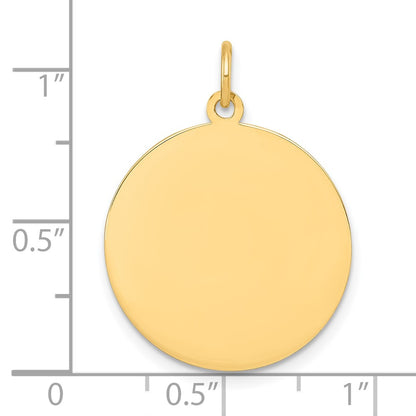 10K Yellow Gold 10K Plain .013 Gauge Circular Engravable Disc Charm