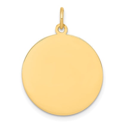 10K Yellow Gold 10K Plain .018 Gauge Circular Engravable Disc Charm