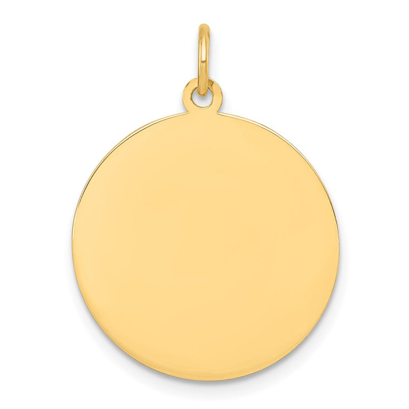 10K Yellow Gold 10K Plain .018 Gauge Circular Engravable Disc Charm