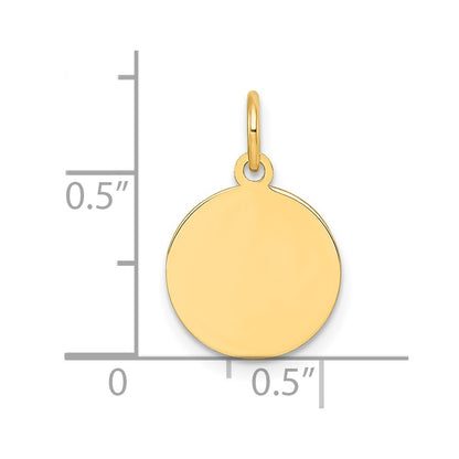 10K Yellow Gold 10K Round Disc Charm