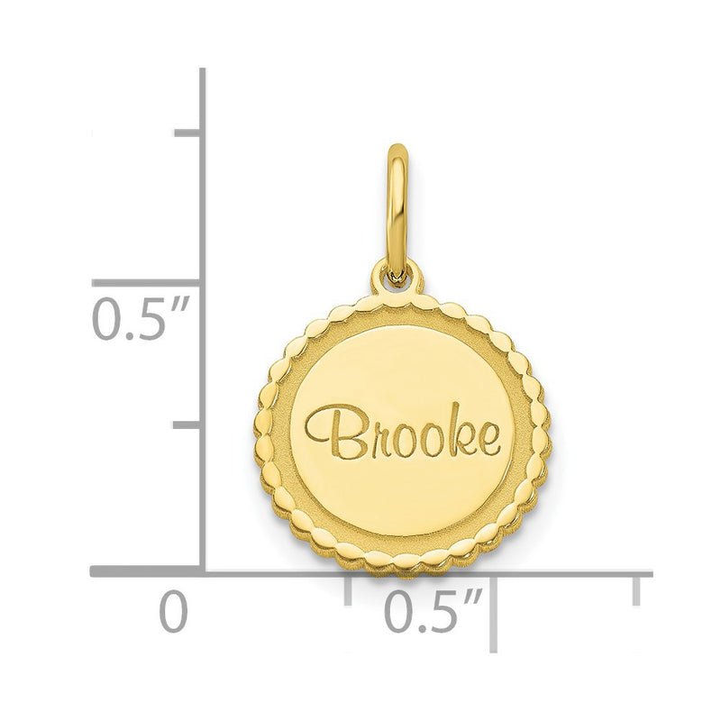 10k Yellow Gold 10k Yellow Gold Scalloped Disc with Name Charm