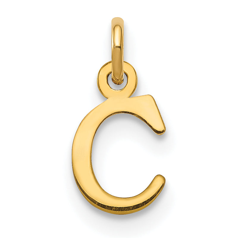 10K Yellow Gold 10Ky Cutout Letter C Initial Charm
