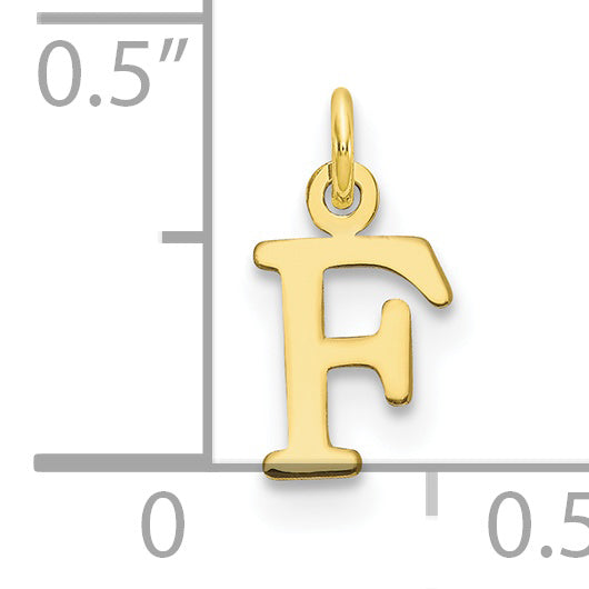 10K Yellow Gold 10Ky Cutout Letter F Initial Charm