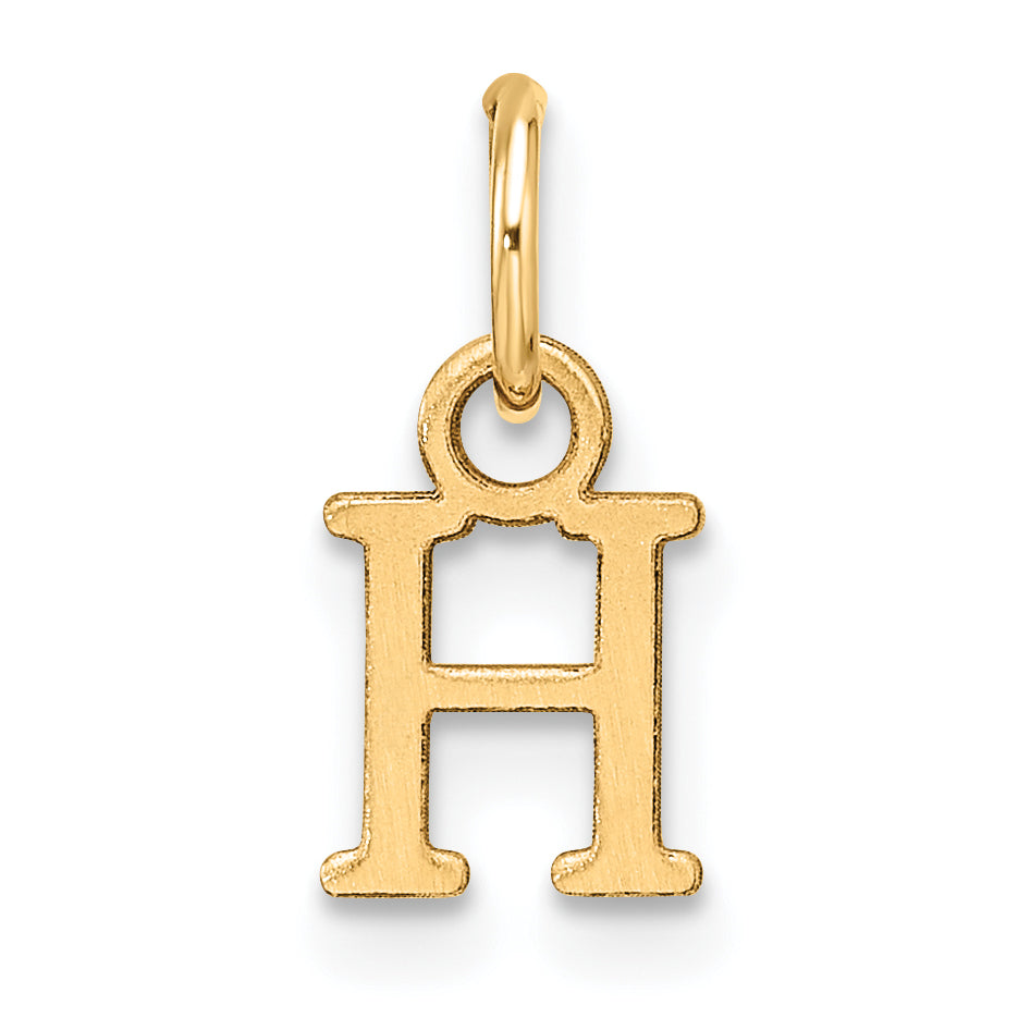 10K Yellow Gold 10Ky Cutout Letter H Initial Charm